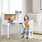 White Children's Study Desk with Chair and 3-Layer Adjustable Shelf Perfect Desk and Chair Set for Kids